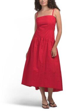 JL LUXE LABEL Sleeveless Dropped Waist Midi Dress